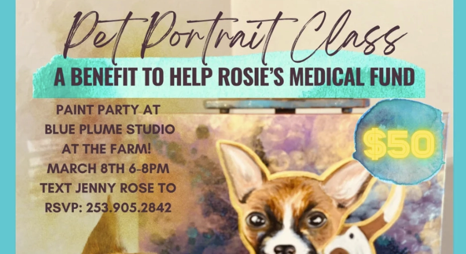 Pet Portrait Class A Benefit to Help Rosies Medical Fund