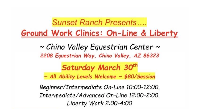 Sunset Ranch Presents Ground Work Clinics On-Line & Liberty