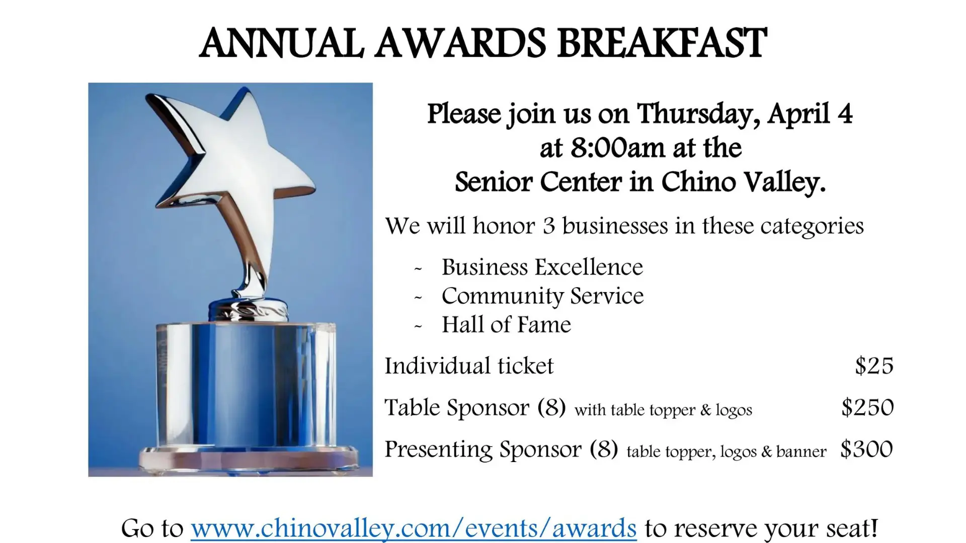 Chino Valley Chamber of Commerce Annual Awards