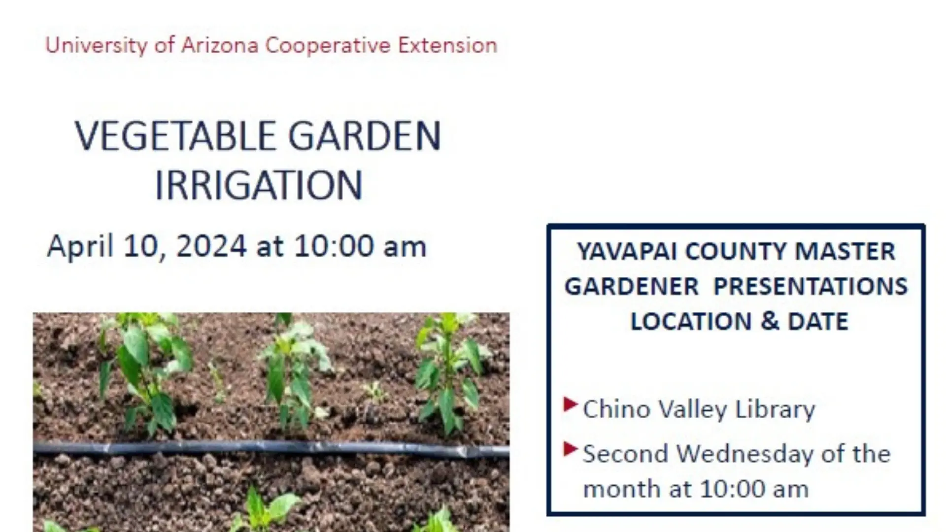 Chino Valley Vegetable Garden Irrigation