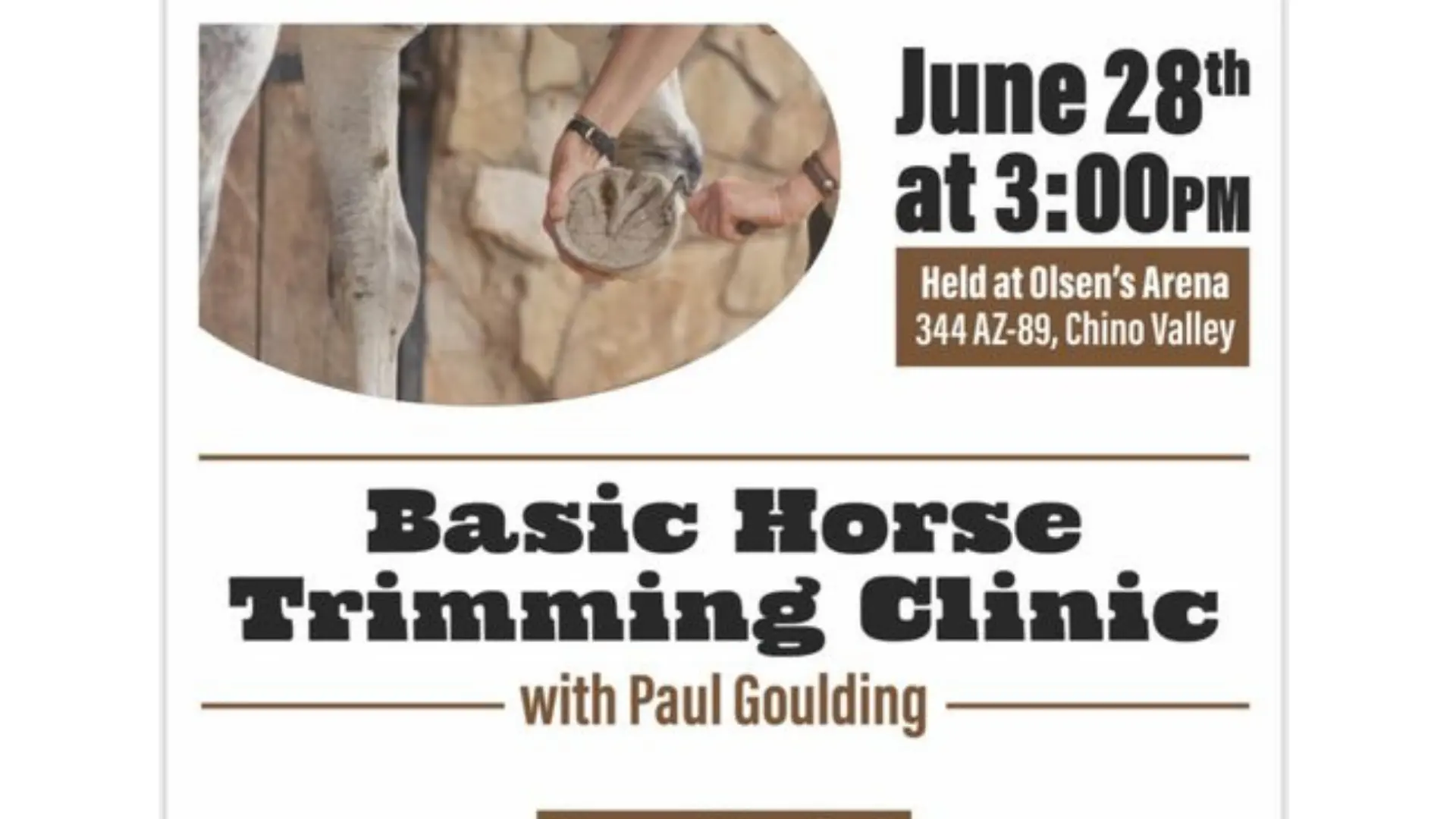 Chino Valley Olsen Events Basic Horse Trimming Clinic