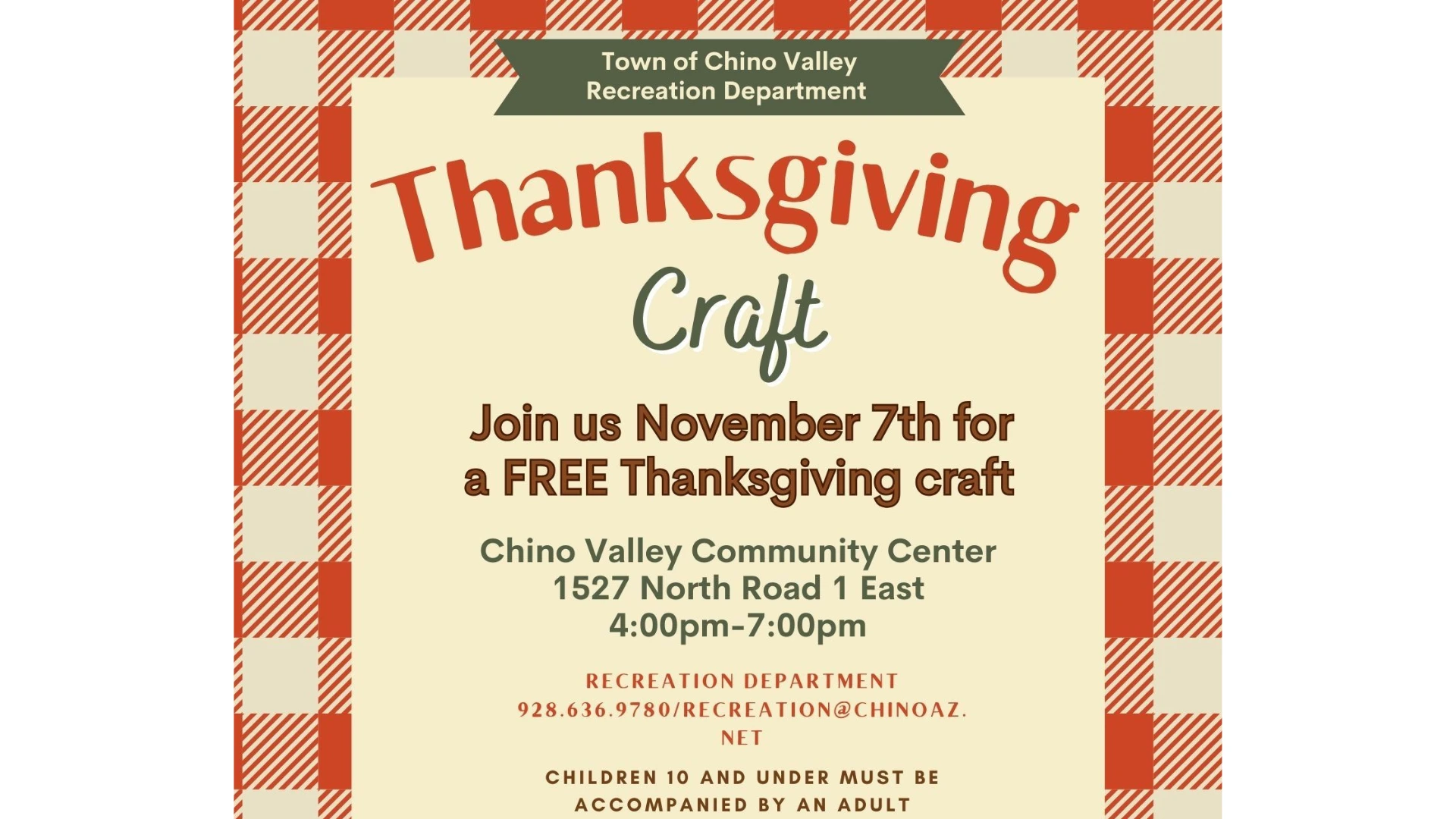 Chino Valley Thanksgiving Craft