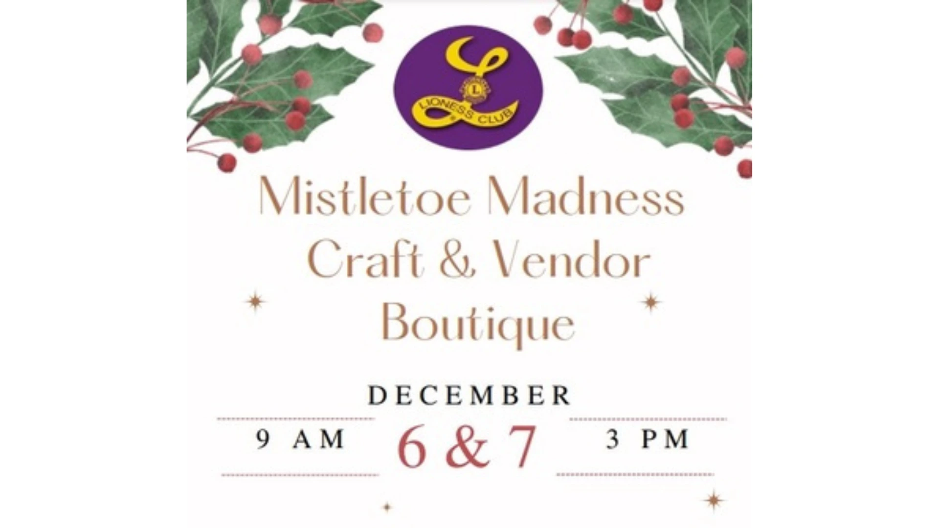 Chino Valley Lioness Mistletoe Madness Craft & Vendor Boutique