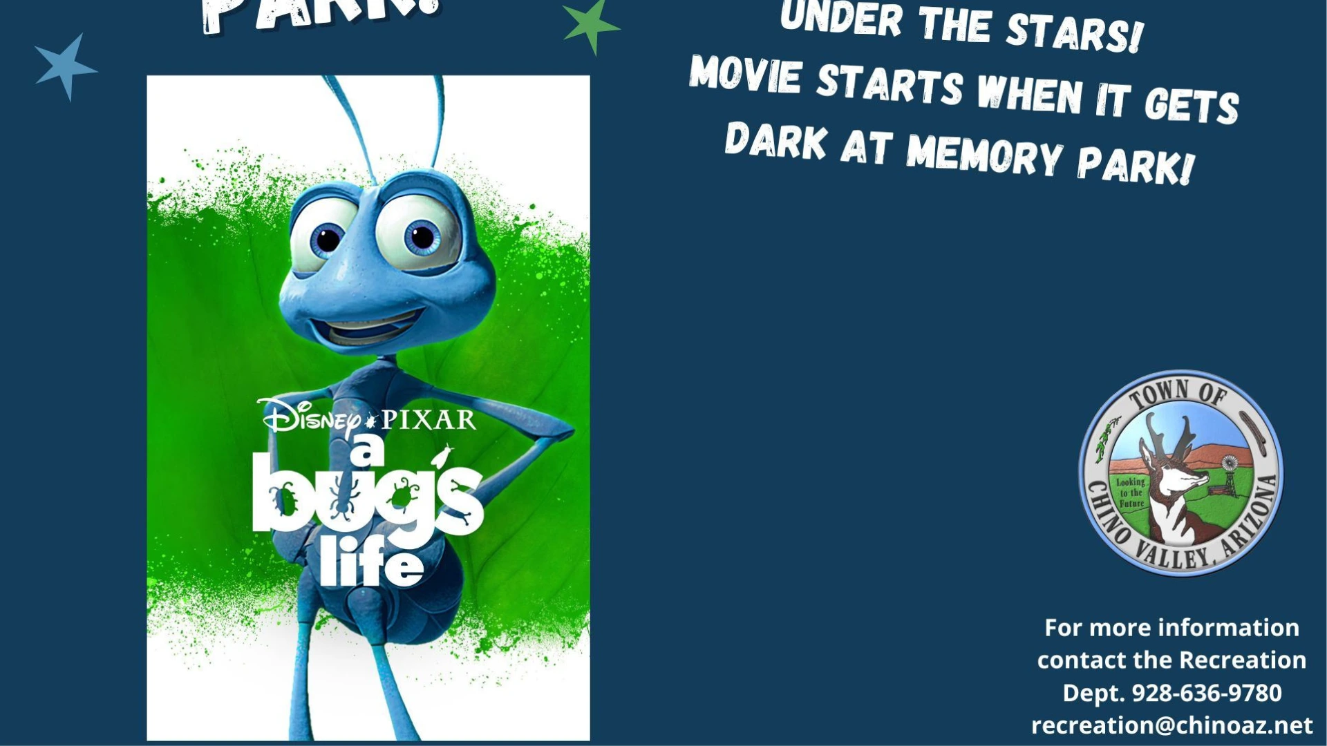 Chino Valley Movie in the Park A Bugs Life