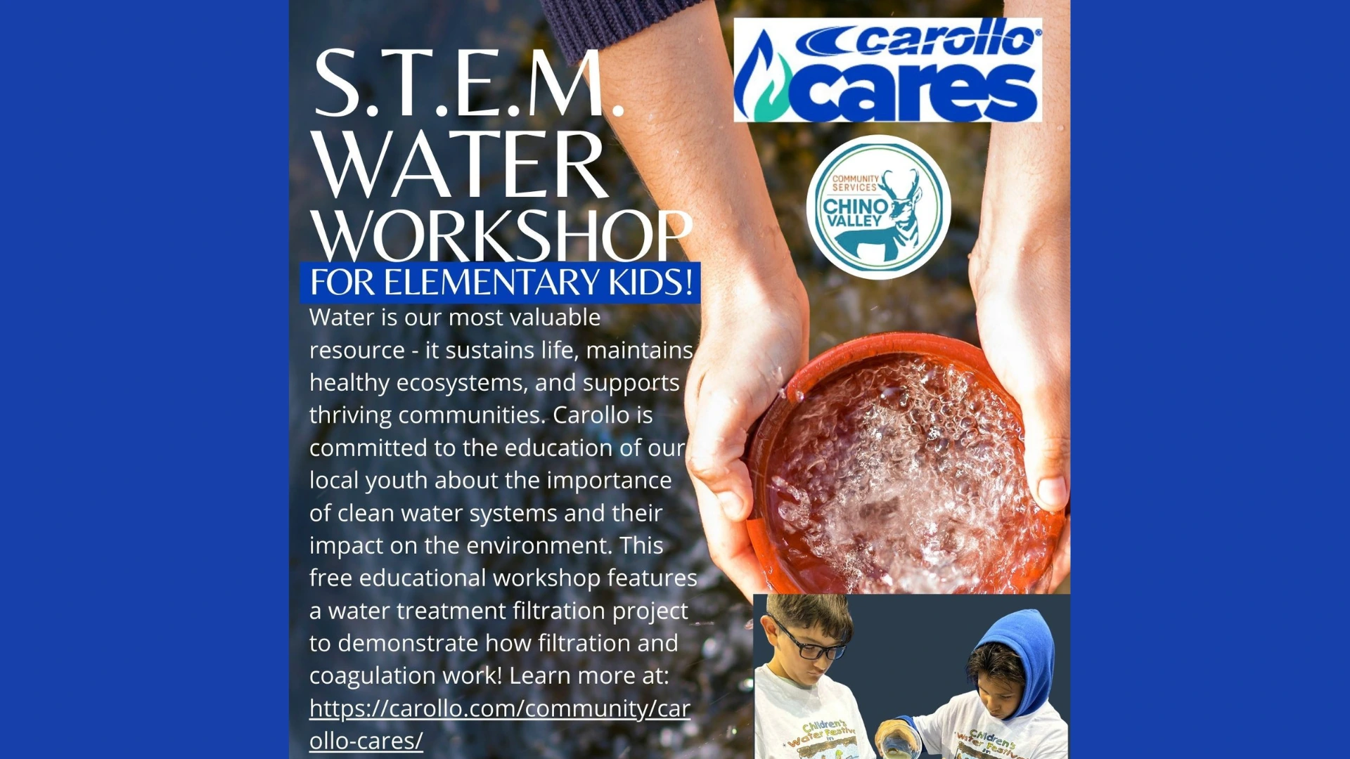 Chino Valley Carollo Cares STEM Water Workshop